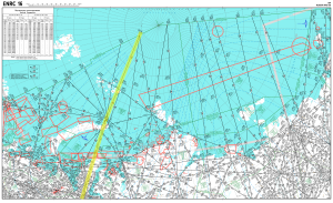 Russian enroute chart ENRC 16 showing the route to Polar 1 fix ABERI